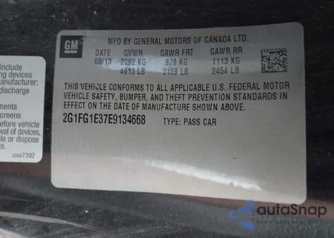 2014 Chevrolet Camaro 2Lt from USA, damaged, VIN 2G1FG1E37E9134668